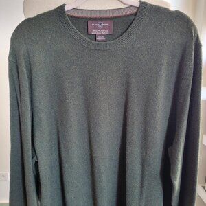 NWT–Black Brown Olive Green 100% Cashmere Lightweight Sweater (Size: XXL)